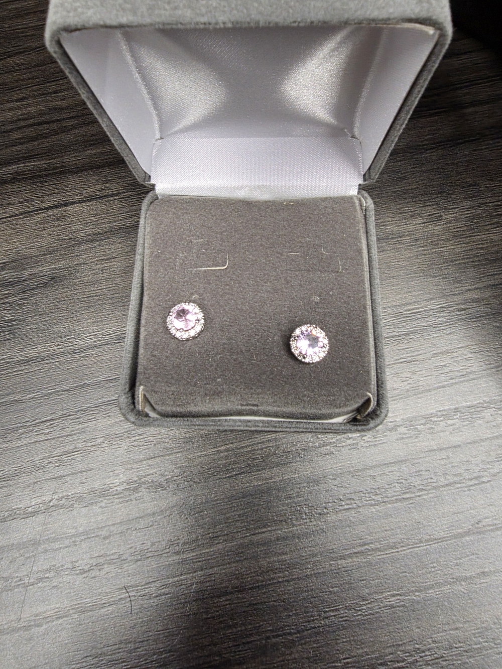 Amethyst Crystal Halo Stud Earrings - Women Jewelry